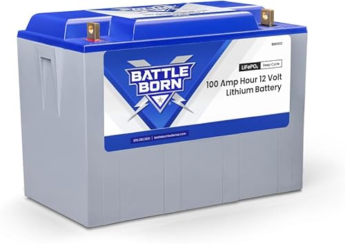 100Ah 12V Lithium-Ion (LiFePO4) RV, Marine, Solar, & Off Grid Battery - Internal BMS, High & Low Temperature Protection - Battle Born Batteries