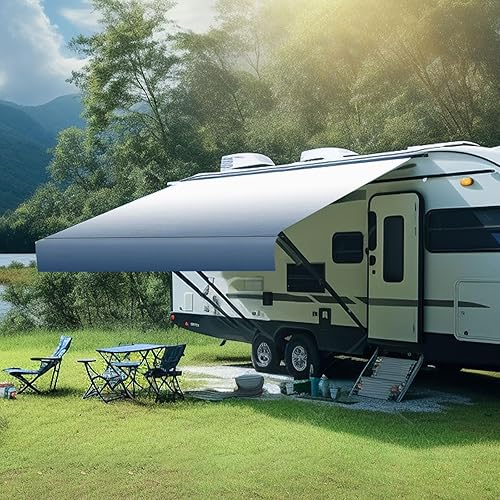 16ft RV Awning Fabric Replacement Compatible with Dometic, Carefree, Solera - Heavy Duty 18.5oz Vinyl Waterproof Canopy for Camper Trailer 16'(Fabric 15'2