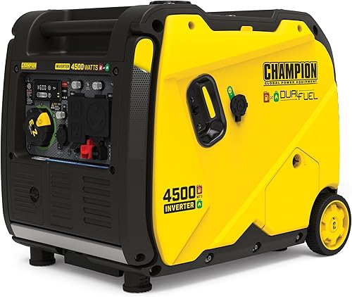 Champion Power Equipment 4500-Watt Electric Start Dual Fuel RV Ready Portable Inverter Generator with Quiet Technology and CO Shield