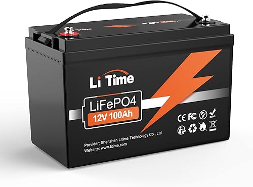 LiTime 12V 100Ah RV Lithium Battery, Group 31 Rechargeable LiFePO4 Battery with Up to 15000 Deep Cycles, 1.28kWh and Higher Energy Density, Perfect for Van, Trolling Motors, Boat, Marine. (1 Pack)